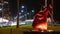 Night view of Cupid statue in Miraflores district, Lima