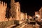 Night view of CÃ³rdobaÂ´s old town fortification wall