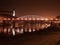 Night view of Decin Castle and Tyrs Bridge over Elbe River