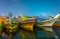 Night view of a dhow port in Dubai, UAE