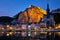 Night view of Dinant town, Belgium