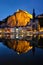 Night view of Dinant town, Belgium