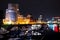 Night view of Dusseldorf Media Harbor