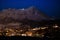 Night view of Eiger north face, Alps, Switzerland