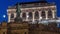 Night view of equestrian statue of Archduke Albert in front of the Albertina Museum day to night timelapse in Vienna