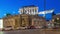 Night view of equestrian statue of Archduke Albert in front of the Albertina Museum day to night timelapse in Vienna