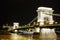 Night view of the famous chain bridge in Budapest