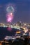 Night view and firework at Pattaya city