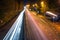 Night view of freeways with motion blur. The highway