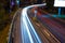 Night view of freeways with motion blur. The highway