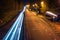 Night view of freeways with motion blur. The highway