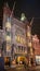 Night view of the front of the famous ciname Tuschinski. located at the Reguliersbreestraat near the Rembrandtplein