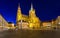 Night view of gothic St. Vitus Cathedral in Prague