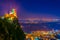 Night view of the Guaita, the First Tower of San Marino...IMAGE