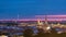 Night view of historic center from the colonnade of St. Isaac\'s Cathedral timelapse.