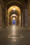 Night view of an historic porch in the cityof Perugia, Italy