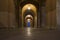 Night view of an historic porch in the cityof Perugia, Italy