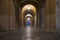 Night view of an historic porch in the cityof Perugia, Italy