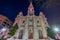 Night view of the historical Cathedral of the Blessed Sacrament