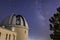 Night view of the historical Lick Observatory with the dome opened