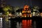 Night view, Hoan Kim lake, Hanoi