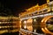 Night view of the Hong Bridge and houses on stilts