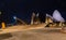 Night view of Iconic Sydney Opera House massive forecourt and  stairs Sydney New South Wales Australia