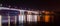 Night view of illuminated bridge above of river Don in Rostov-on-Don in Russia