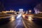 Night view of illuminated Budapest with Danube river, palace and bridge.