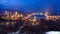 Night view of illuminated Budapest with Danube river, parliament, palace and bridge.