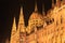 Night view of the illuminated building of the hungarian parliament in budapest