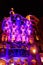 Night view of illuminated facade of the Casa Batllo designed by architect Antoni Gaudi in Barcelona, Spain. UNESCO World Heritage