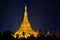 Night view of illuminated Shwedagon Pagoda in Yangon Rangoon,