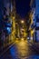 night view of illuminated street leading through the historical center of italian city naples - napoli....IMAGE