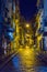 night view of illuminated street leading through the historical center of italian city naples - napoli....IMAGE