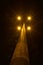 Night view of an iluminated street pole