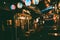 Night view of Japanese food stalls Yatai street in Okinawa