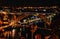 Night view of Luis I bridge in Oporto
