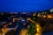 Night view of Luxembourg on Alzette river