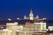 Night view of The main building of Moscow State University.