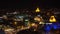 Night view of Metekhi Bridge. Overview of Tbilisi at night.