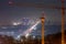 Night view of `Metro` bridge from right bank of Dnieper river