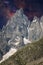 Night view of Mont blanc massif with starry sky