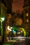 Night view of Montmartre with windmill