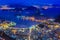 Night view of mountain Sugarloaf and Botafogo in Rio de Janeiro