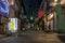 Night view of a narrow street of the Golden Gai, famous for its small bars and night clubs, Kabukicho, Shinjuku, Tokyo, Japan