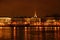 Night view of Neva river