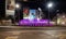 Night view of the New Musical Fountain in Belgrade at Slavija square in Belgrade.