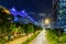 Night view of Nicoll Highway towards downtown of Singapore