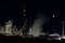 Night View of an Oil Refinery Plant